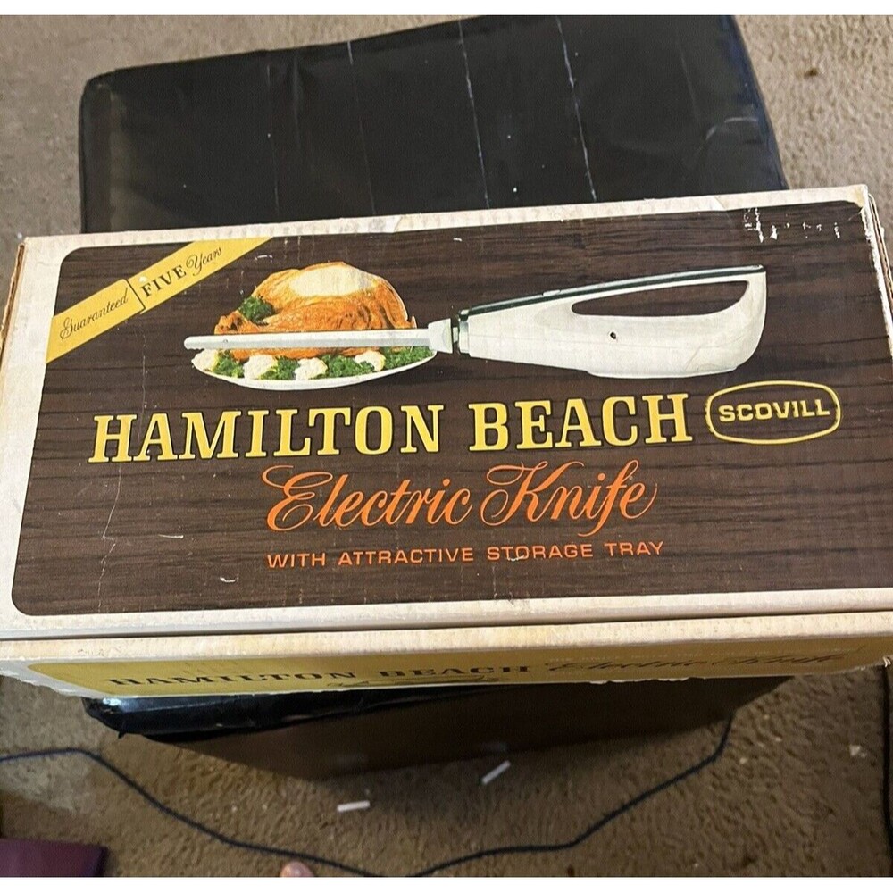 1967 Hamilton Beach Scovill Electric Knife w/Storage Tray Model 270T Works